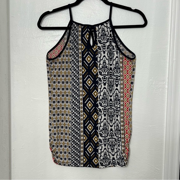 Women's Daily Special Multi-colored Tank Top, Decorative Keyhole Front/Back Sz M - Picture 7 of 7
